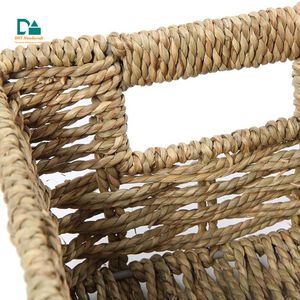 Cesta Organizadora de Ropa Apilable de Pasto Marino, Tejida a Mano, con Asas Insertadas - Product Image 4