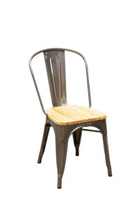 Industrial Vintage Style Stackable Metal Chair with Wooden Seat Rustic Wood Bar Dining Restaurant Chairs Iron Material - Product Image 3