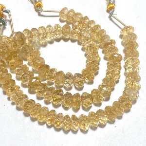 Citrine Quartz Faceted Rondellel Shape Beads, Natural Gemstone Beads, Wholesale Beading Supplies - Product Image 1