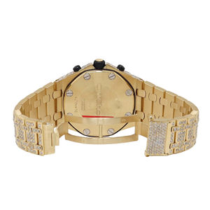 Montre de luxe en acier inoxydable sertie de quartz et de moissanite - Product Image 5