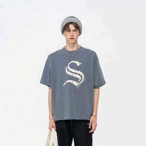 เสื้อยืดแนวสตรีทสำหรับผู้ชายเสื้อยืดผ้าฝ้าย100% พิมพ์ลายดิจิทัล230ก. กันริ้วรอยแห้งเร็วระบายอากาศได้ - Product Image 4