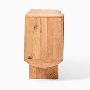 ตู้ไซด์บอร์ดไม้สักแท้สไตล์โมเดิร์นสีไม้ธรรมชาติ 4 บาน สำหรับใช้ภายในห้องครัว ห้องรับประทานอาหาร โรงแรม และห้องนั่งเล่น - Product Image 3