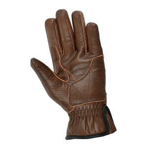 Biker Summer Brown Perforated Motorbike Armoured Vented Leather Gloves Motorcycle Auto Racing Wear Leather Gloves For Men - Product Image 3