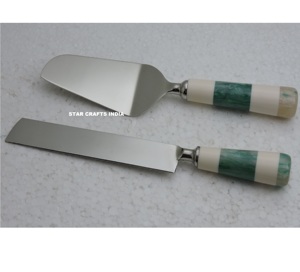 Top Trending Stainless Steel with Resin Handle Salad <b>Server</b> and <b>Cake</b> Knife Set Luxury Decorative Salad and <b>Cake</b> <b>Server</b> Set of 2 - Product Image 1