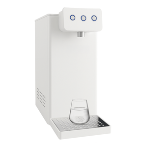 Refroidisseur d'eau électrique chaud et froid Micro Fresh 15L/h avec filtration intégrée pour comptoir, 3 voies, usage hôtelier, fabriqué en Italie, modèle 330435-PR-WH, 500W - Product Image 1