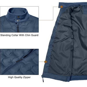 New Men Puffer Vest Warm Winter Outwear Sleeveless Puffer Vest Stand Collar Winter for Adults Vests Customized Color Waistcoats - Product Image 6