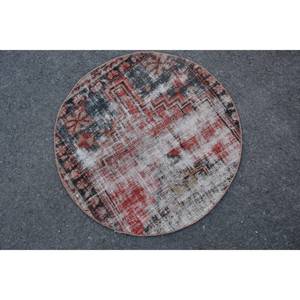 Tapis Kilim Vintage Rouge Noir 2.3X2.3 pieds Grande Surface Laine Turque Latex Support Patchwork Motif Couloir Rectangle 10mm Tapis De Chambre - Product Image 4