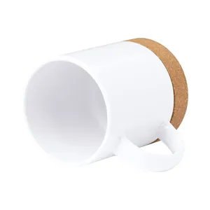 Tasses en céramique personnalisées Osven avec bouchon en liège – Articles promotionnels - Product Image 4