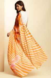 Saree en satin imprimé numérique avec chemisier à la mode Look ethnique Superbe tenue décontractée pour adultes Top des ventes indiennes - Product Image 5