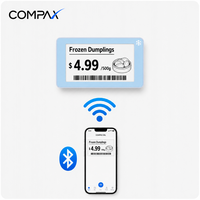 COMPAX 2.13 Inch Low Tempe E Ink ESL Label Rak Elektronik Bluetooth WiFi Pembaruan Jarak Jauh untuk Rak Pendingin Supermarket Beku