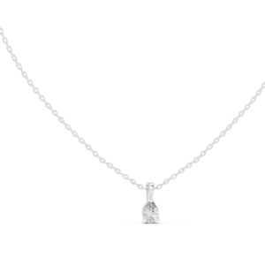 สร้อยคอเพชร CVD ทรงลูกแพร์ น้ำหนัก 0.5 กะรัต คุณภาพ VVS-VS สี EF  ทอง 18KT, 14KT, โรสโกลด์, ยีลโกลด์, ไวท์โกลด์  งานหรูหรา - Product Image 2