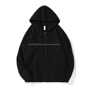 manufacturer hooded <b>zipper</b> cardigan high quality hoodie men's sweater loose pure color - Product Image 3