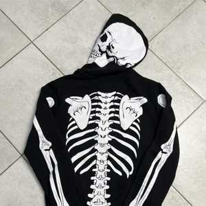 Sudadera con capucha con cremallera de lana de invierno con estampado de esqueleto unisex Diseño elegante cómodo de alta calidad Lo mejor para uso regular - Product Image 3