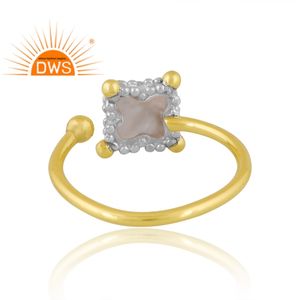 Best Design Brass 18K Gold Plated Natural Mother Of <b>Pearl</b> Gemstone <b>Ring</b> Custom Design Jewelry Supplier - Product Image 2