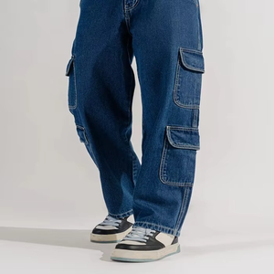 Wholesale Price <b>Men</b> Denim <b>Jeans</b> Pant New Arrival Baggy <b>Jeans</b> Casual Wear Straight Baggy Denim Pants - Product Image 2
