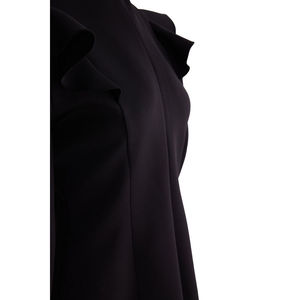 Blusa de punto negra para mujer con mangas con volantes - Product Image 2