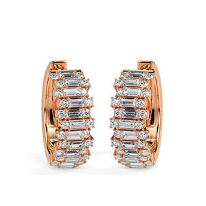 Pendientes de tuerca de diamante Natural Real de oro sólido de 14K y 18K, joyería para el día a día, regalo para mujer, ropa de fiesta mínima, corte Baguette certificado fino - Product Image 3