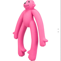Jouet pour chien en caoutchouc souple écologique en forme de singe aux longues pattes, jouet qui couine, jouet agressif pour chien