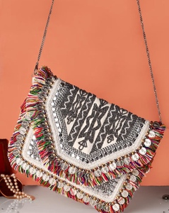 Handmade Beaded Clutch <b>Bag</b> Evening Shopping Large Capacity Shoulder <b>Bag</b> Indian <b>Women's</b> Bohemian Style Cotton Boho <b>Messenger</b> <b>Bags</b> - Product Image 5