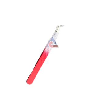 Pince à épiler professionnelle pour extension de cils pince à épiler classique à poignée en diamant revêtement en poudre blanc rouge botte en acier inoxydable durable - Product Image 1