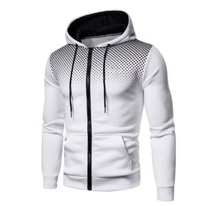 Sweat-shirts à fermeture éclair pour hommes de qualité supérieure 100% coton respirant imperméable coupe-vent polaire écologique anti-froissement streetwear - Product Image 3