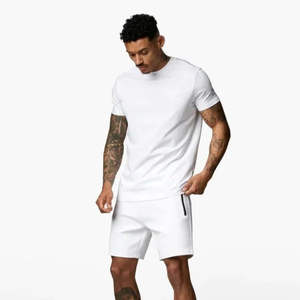 Survêtement 2 pièces premium pour hommes, short et t-shirt, haut de gamme, mode décontractée, été, ensemble short en maille, OEM - Product Image 2