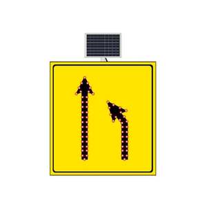 Señal de Tráfico Reflectante con Energía Solar de 100 x 120 cm, Diseño Cónico de Derecha a Izquierda para Uso en Carreteras - Product Image 1