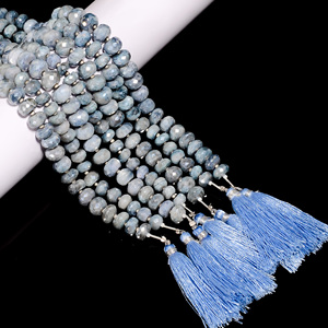 Moonstone <b>Beads</b>, Moonstone Faceted <b>Beads</b>, Coated <b>Blue</b> Moonstone Gemstone Rondelle <b>Beads</b>, Moonstone <b>Beads</b> Jewelry Making, - Product Image 3