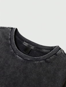 Camiseta Unisex Elegante 100% Algodón Lavado a la Piedra Lavado Ácido Cómoda Duradera Talla Grande Alta Calidad 260g Cuello Redondo Manga Corta - Product Image 3