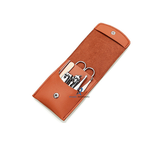 ... Estuche de cuero de lujo, 7 Uds., Kit de manicura y pedicura, cortaúñas, tijeras, herramientas de aseo para cutículas para viajes en casa y uso en salón - Product Image 1