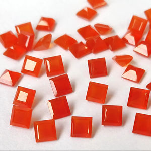 คาร์เนเลียนส้มธรรมชาติคาร์เนเลียนตัดเหลี่ยมเพชรพลอย6มม. ส้มคาร์เนเลียนส้มธรรมชาติคุณภาพสูง - Product Image 1