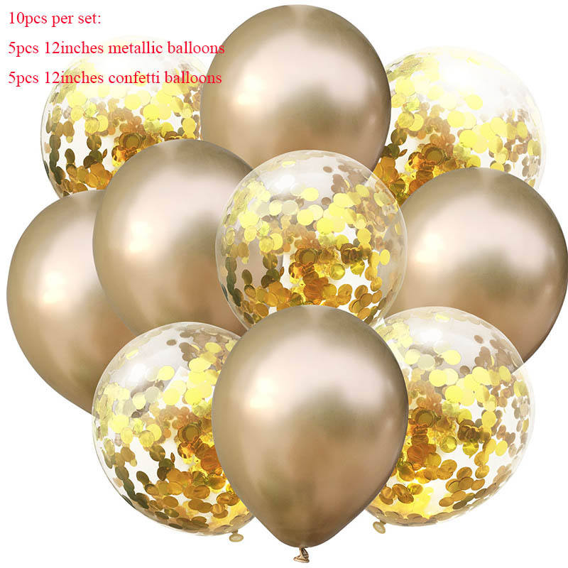 Wholesale 12 Inch Glitter Balloons Happy Birthday Party Supplies Wedding Decoration High Quality Latex Balloon Set