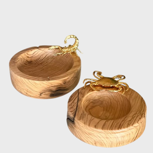 Arc en bois naturel fabriqué à la main avec support de figures humaines bol de service élégant bol à salade pour décor d'hôtel et de Restaurant - Product Image 6