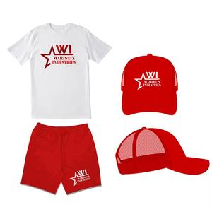 Ensembles d'été unisexe avec casquette de baseball pour adultes T-shirts d'été de qualité supérieure pour adultes avec ensembles courts de deux pièces - Product Image 3
