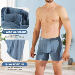 Ropa interior ultra cómoda para hombre, Bóxer transpirable que absorbe la humedad con mosca, moldeador de ropa interior multipaquete - Product Image 4