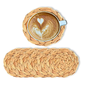 Design fantaisie rond rotin tasse à thé caboteur table rotin tapis et tampons qualité Standard Restaurant rotin sous-verres plateau à thé - Product Image 4