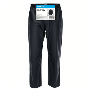 กางเกงกันฝน ASATEX ไซส์ M สีดำ PU ยืดหยุ่น อุปกรณ์ความปลอดภัยและการเอาชีวิตรอด - Product Image 2
