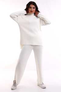 Conjunto de Dos Piezas de Punto para Mujer, Conjunto de Suéter Holgado de Cuello Alto y Pantalones de Alta Calidad, Tejido Suave - Product Image 4