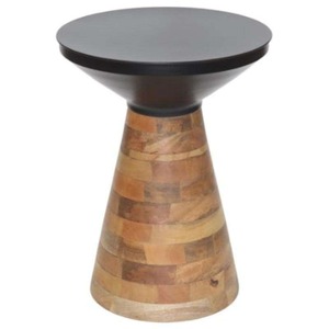 Mesa auxiliar de madera elegante y duradera con encanto Blacktop moderno con superficie negra Lisa para uso en sofá y cabecera - Product Image 1