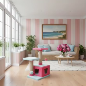 Arbre à chat et griffoir Amistar Zephyrka écologique de haute qualité à 3 niveaux, hauteur 75 cm, pour chats de toutes tailles - Product Image 1