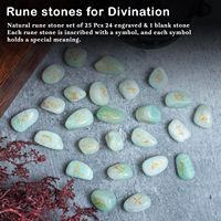 Fournisseur direct d'un ensemble de runes en amazonite polie, formes roulées, efficaces pour la communication et la vérité, artisanat en cristal métaphysique