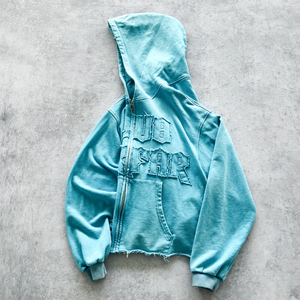 Sweat à capuche délavé à l'acide, en molleton surdimensionné, respirant, doux, chaud, décontracté, vintage, lavé, mode streetwear, logo personnalisé - Product Image 2