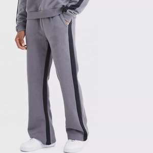 New Side Stripe Streetwear Conjunto de entrenamiento de dos tonos Logo French Terry Hoodie Jogger Sweatsuit Panel Color Block Chándal para hombres - Product Image 5