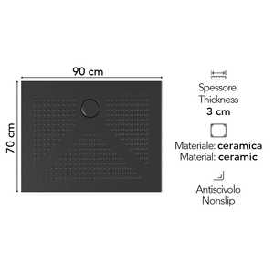 DENVER 70X90 Ceramic <b>Shower</b> <b>Tray</b> 3CM Thin Matt Black-Bath & Toilet Supplies - Product Image 2