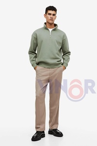 Sudadera de lana con cremallera de 1/4 cuartos para hombre de alta calidad con Jersey bordado con cuello levantado para invierno profesional hecho a medida - Product Image 2