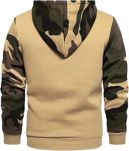 Sudadera con Capucha de Forro Polar para Hombre, Estampado Digital a Cuadros, Color de Contraste, Manga Larga, Otoño - Product Image 2