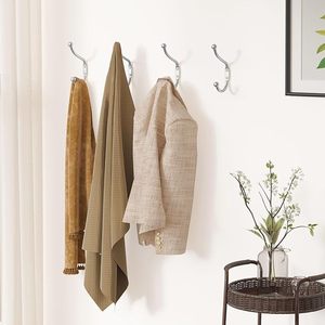 Ganchos de pared cromados rústicos, gancho de abrigo de Metal resistente plateado, rieles colgantes de montaje en pared para ropa - Product Image 6