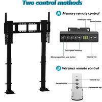 Support mural TV motorisé robuste et réglable en hauteur avec double moteur électrique et télécommande