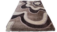 Tapis Adiva 3D tissé jacquard floral, shaggy, moelleux, à poils longs, moderne, rectangulaire, pour salon, tapis turc Gaziantep