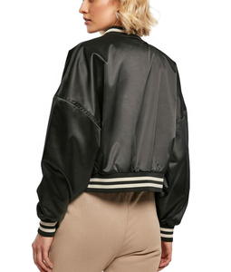 Blouson Bomber Varsity en Satin Personnalisé Style Urbain, Tissu Toile Réversible Imperméable et Respirant pour Hommes – Idéal Hiver - Product Image 2